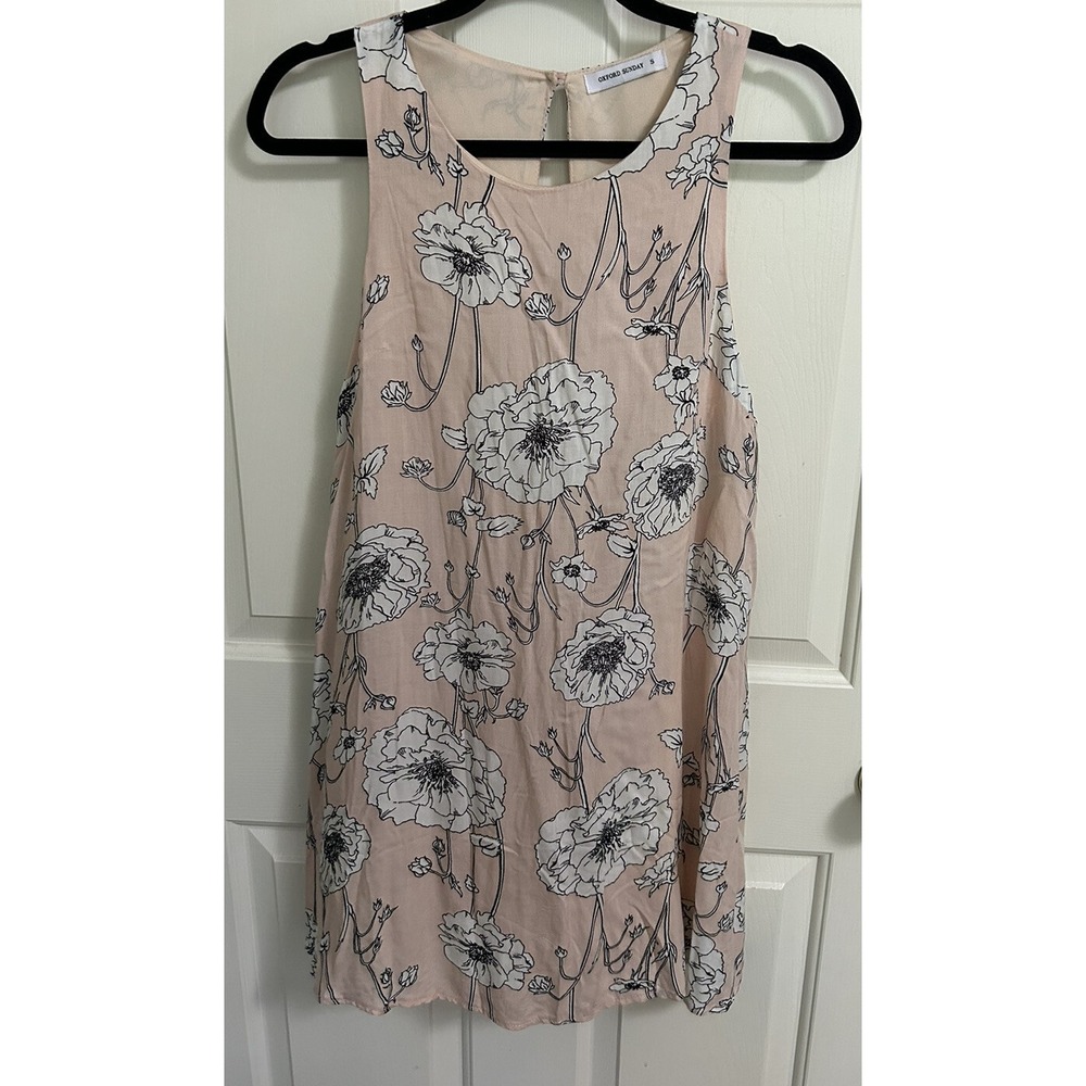 OXFORD SUNDAY Boutique SMALL‎ Cream Black Light Pink Sleeveless Dress